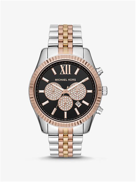 michael kors lexington tritone watch|Oversized Lexington Tri.